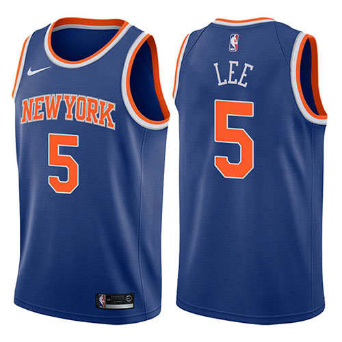 Camiseta Courtney Lee 5 New York Knicks Icon 2017-18 Azul Hombre