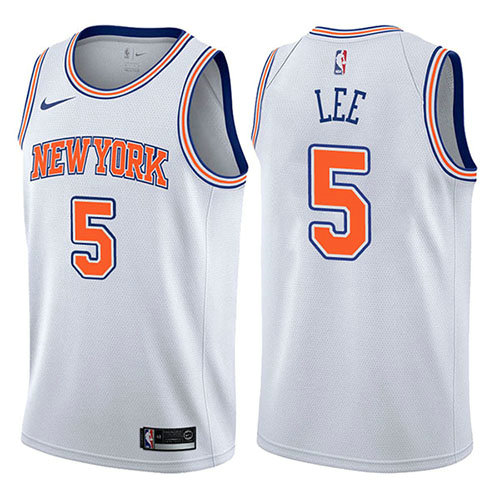 Camiseta Courtney Lee 5 New York Knicks Statement 2017-18 Blanco Hombre
