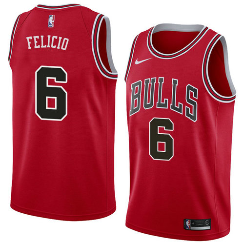 Camiseta Cristiano Felicio 6 Chicago Bulls Icon 2018 Rojo Hombre