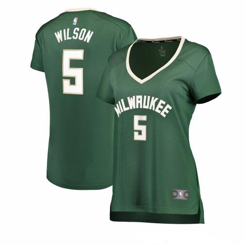 Camiseta D.J. Wilson 5 Milwaukee Bucks icon edition Verde Mujer