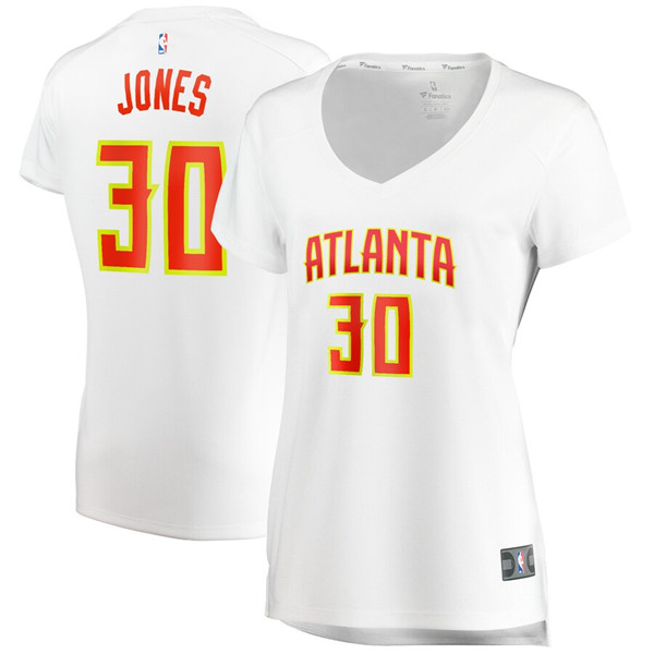 Camiseta Damian Jones 30 Atlanta Hawks association edition Blanco Mujer