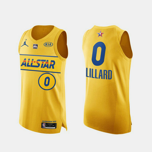 Camiseta Damian Lillard 0 All Star 2021 oro Hombre