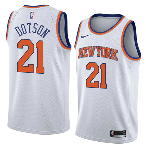 Camiseta Damyean Dotson 21 New York Knicks Association 2018 Blanco Hombre