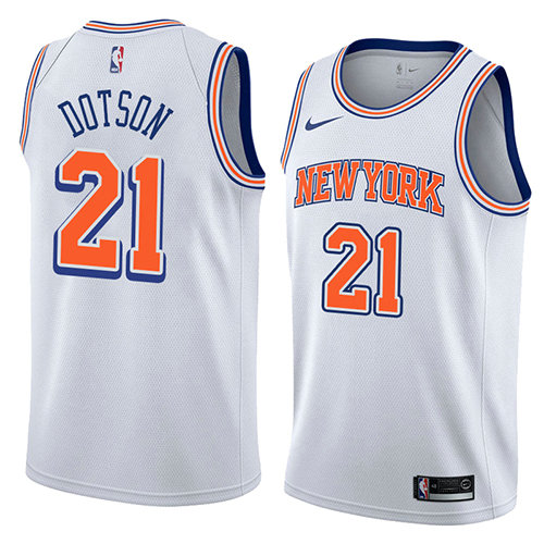 Camiseta Damyean Dotson 21 New York Knicks Statement 2018 Blanco Hombre