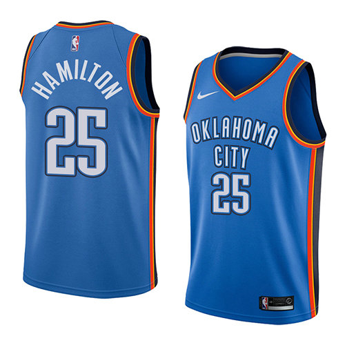 Camiseta Daniel Hamilton 25 Oklahoma City Thunder Icon 2017-18 Azul Hombre