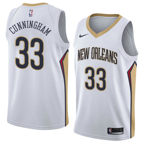 Camiseta Dante Cunningham 33 New Orleans Pelicans Association 2018 Blanco Hombre