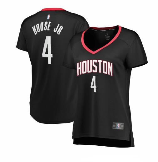 Camiseta Danuel House Jr. 4 Houston Rockets statement edition Negro Mujer