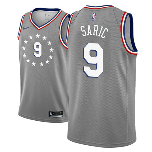 Camiseta Dario Saric 9 Philadelphia 76ers Ciudad 2018-19 Gris Hombre