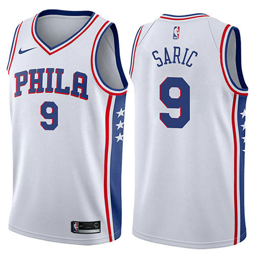 Camiseta Dario Saric 9 Philadelphia 76ers Swingman Association 2017-18 Blanco Hombre