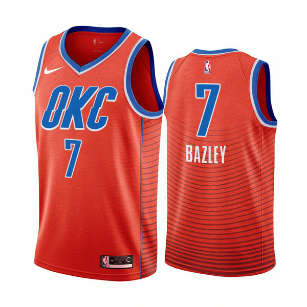 Camiseta Darius Bazley 7 Oklahoma City Thunder 2020-21 Temporada Statement Naranja Hombre
