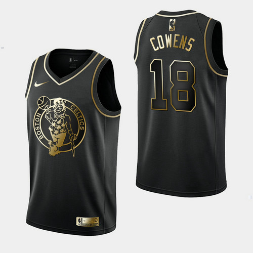 Camiseta David Cowens 18 Boston Celtics Golden Edition Negro Hombre