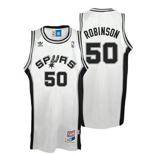 Camiseta David Robinson 50 San Antonio Spurs Retro Blanco Hombre