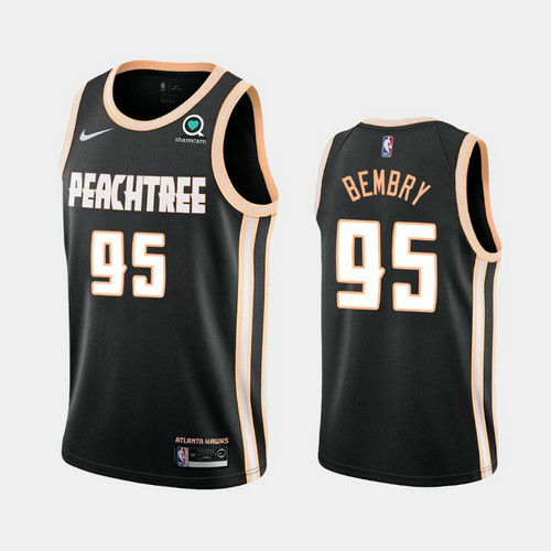 Camiseta DeAndre' Bembry 95 Atlanta Hawks Ciudad Peachtree Negro Hombre