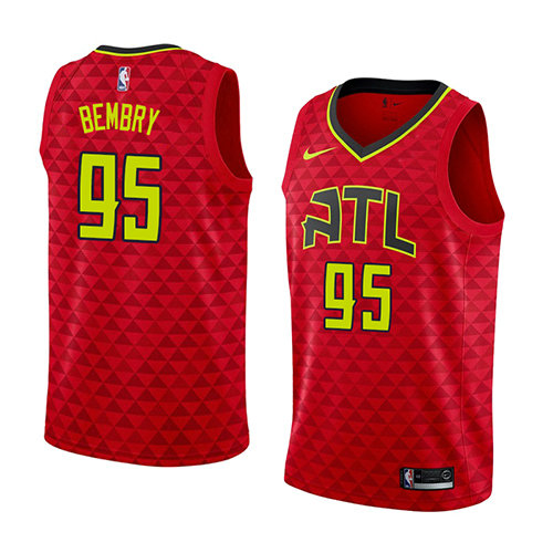 Camiseta DeAndre' Bembry 95 Atlanta Hawks Statement 2018 Rojo Hombre