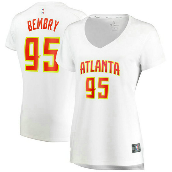 Camiseta DeAndre' Bembry 95 Atlanta Hawks association edition Blanco Mujer