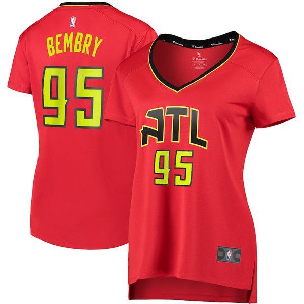 Camiseta DeAndre' Bembry 95 Atlanta Hawks statement edition Rojo Mujer