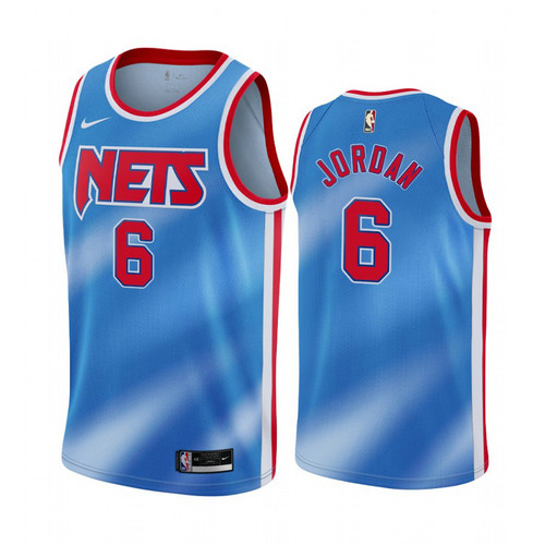 Camiseta DeAndre Jordan 6 Brooklyn Nets 2020-21 Classic Edition Azul Hombre