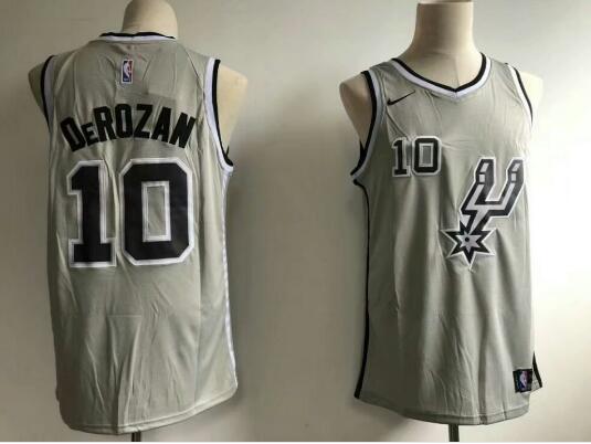 Camiseta DeMar DeRozan 10 San Antonio Spurs Baloncesto gris Hombre