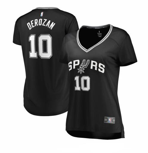 Camiseta DeMar DeRozan 10 San Antonio Spurs icon edition Negro Mujer