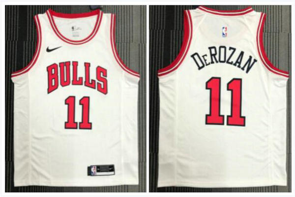 Camiseta DeRozan 11 Chicago Bulls Retro Blanco Hombre