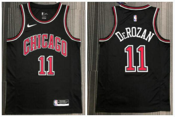 Camiseta DeRozan 11 Chicago Bulls Retro Negro Hombre