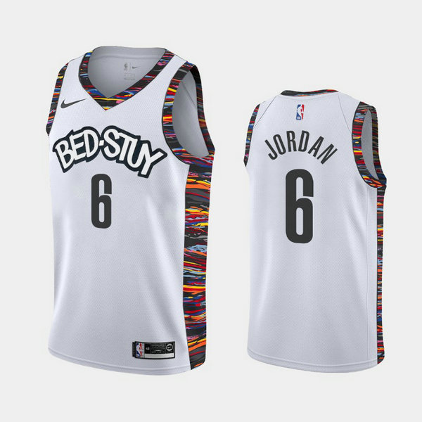 Camiseta Deandre Jordan 6 Brooklyn Nets 2020-21 Temporada Statement Bianca Hombre