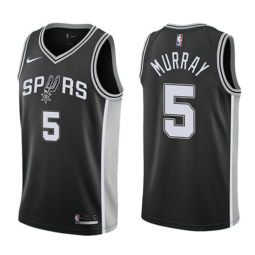 Camiseta Dejounte Murray 5 San Antonio Spurs Swingman Icon 2017-18 Negro Hombre