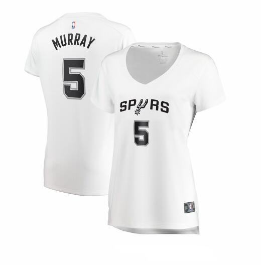 Camiseta Dejounte Murray 5 San Antonio Spurs association edition Blanco Mujer