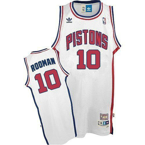 Camiseta Dennis Rodman 10 Detroit Pistons Retro Blanco Hombre