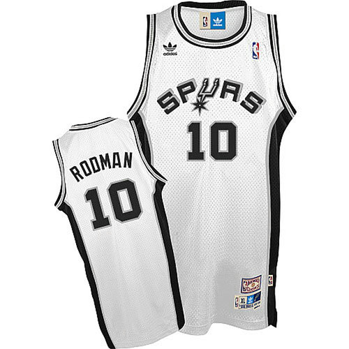Camiseta Dennis Rodman 10 San Antonio Spurs Retro Blanco Hombre