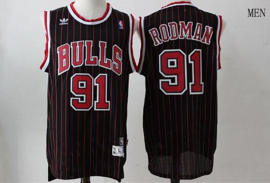 Camiseta Dennis Rodman 91 Chicago Bulls Baloncesto rojo Hombre