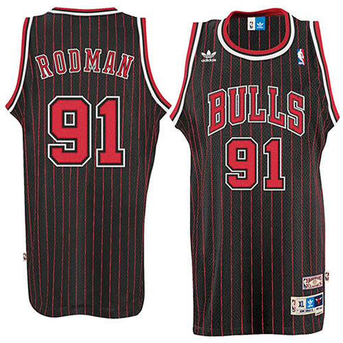 Camiseta Dennis Rodman 91 Chicago Bulls Retro Negro Hombre