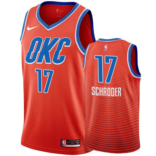 Camiseta Dennis Schroder 17 Oklahoma City Thunder 2020-21 Temporada Statement Naranja Hombre