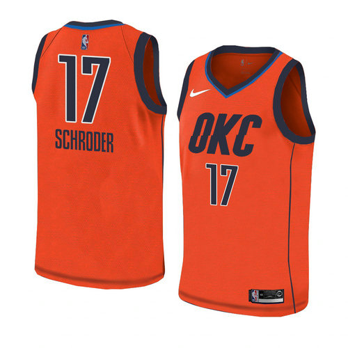 Camiseta Dennis Schroder 17 Oklahoma City Thunder Earned 2018-19 Naranja Hombre