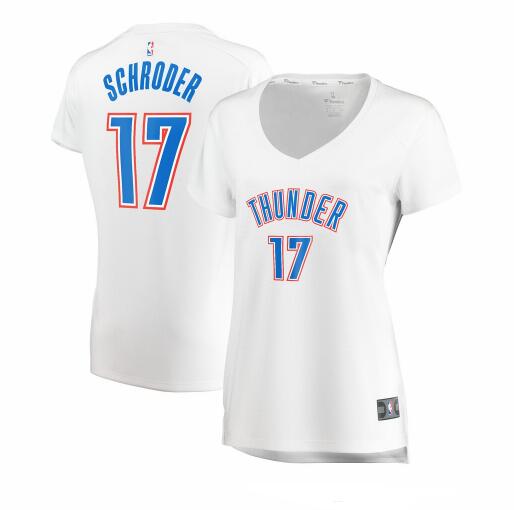 Camiseta Dennis Schroder 17 Oklahoma City Thunder association edition Blanco Mujer