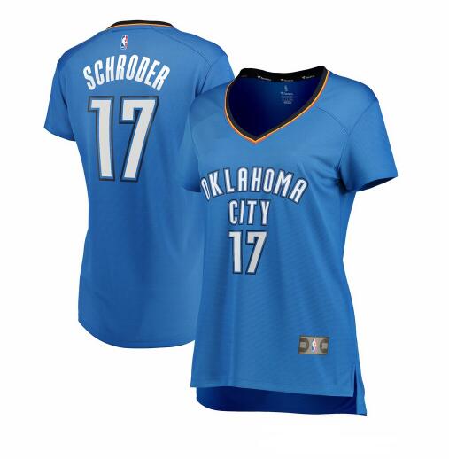 Camiseta Dennis Schroder 17 Oklahoma City Thunder icon edition Azul Mujer