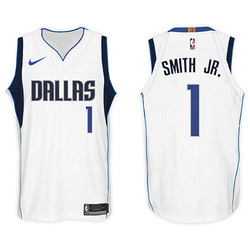 Camiseta Dennis Smith JR. 1 Dallas Mavericks 2017-18 Blanco Hombre