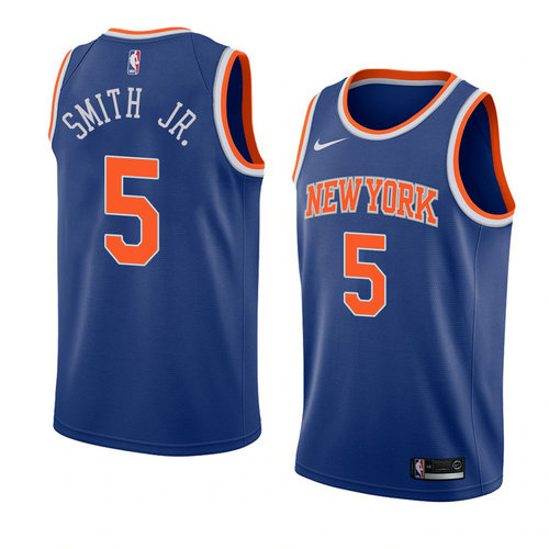 Camiseta Dennis Smith JR. 5 New York Knicks Icon 2018 Azul Hombre