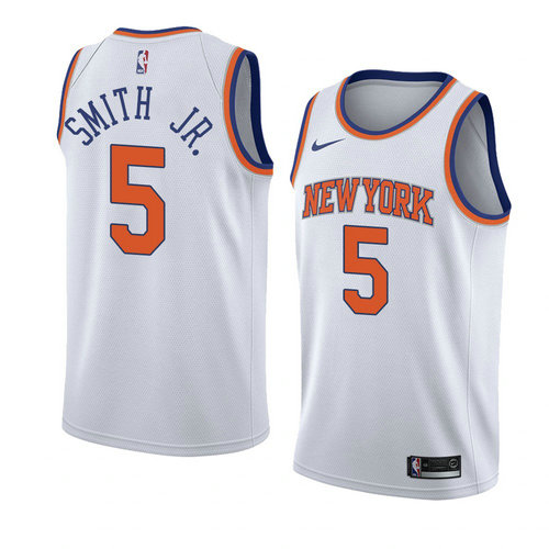 Camiseta Dennis Smith JR. 5 New York Knicks Statement 2018 Blanco Hombre