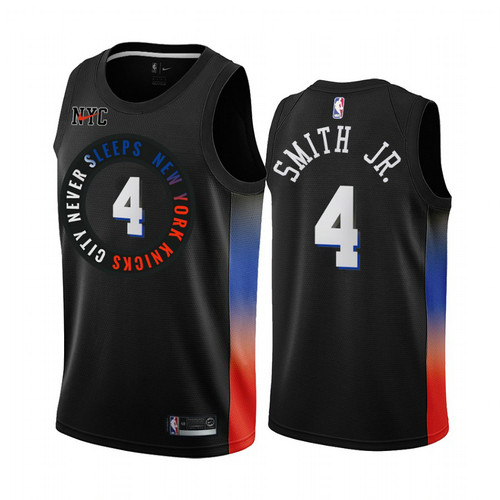 Camiseta Dennis Smith Jr. 4 New York Knicks 2020-21 City Edition Negro Hombre
