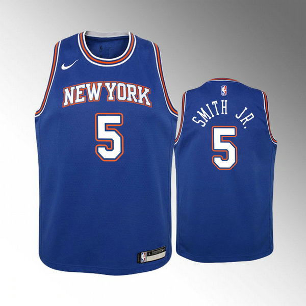 Camiseta Dennis Smith Jr. 5 New York Knicks Azul Niño