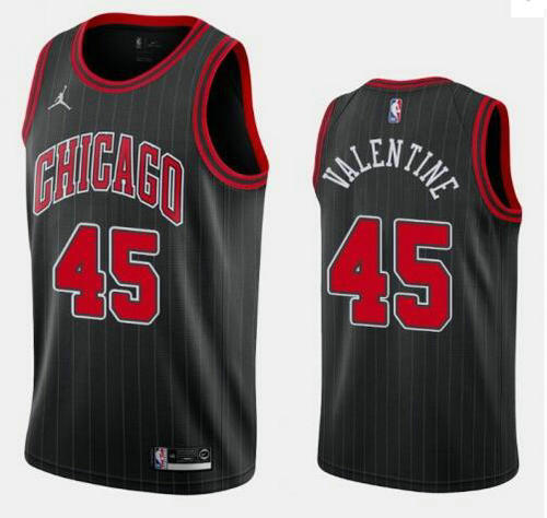 Camiseta Denzel Valentine 45 Chicago Bulls 2020-21 Jordan Brand Statement Edition Swingman negro Hombre