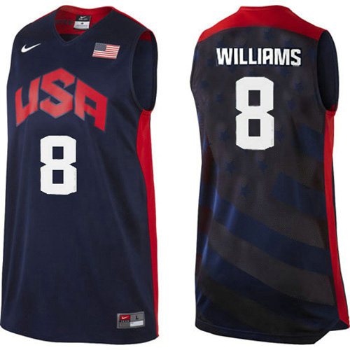Camiseta Deron Williams 8 USA 2012 Negro Hombre