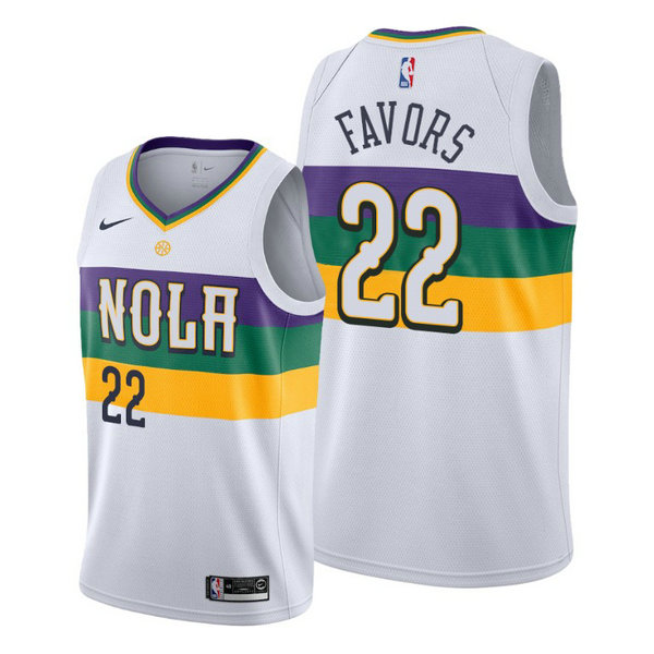 Camiseta Derrick Favors 22 New Orleans Pelicans 2020-21 Temporada Statement Bianca Hombre