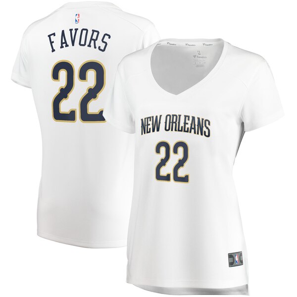 Camiseta Derrick Favors 22 New Orleans Pelicans association edition Blanco Mujer