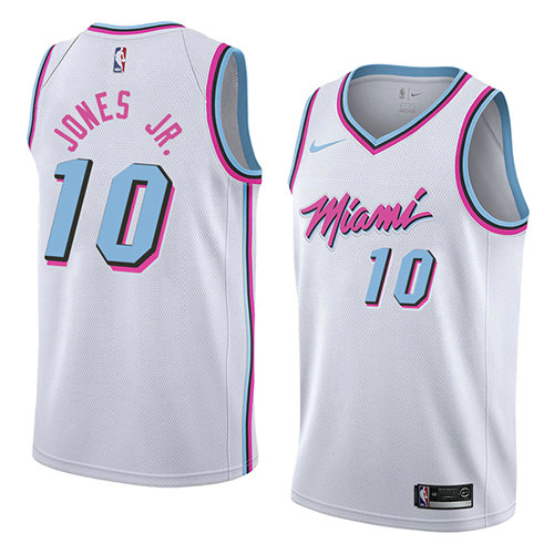 Camiseta Derrick Jones JR. 10 Miami Heat Ciudad 2018 Blanco Hombre