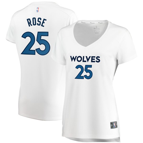 Camiseta Derrick Rose 25 Minnesota Timberwolves association edition Blanco Mujer