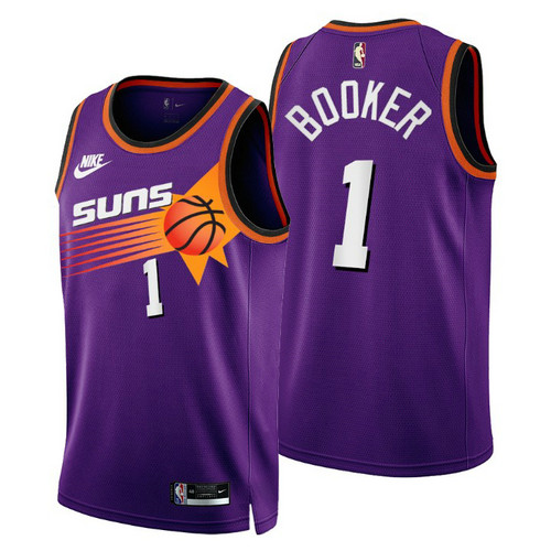 Camiseta Devin Booker 1 Phoenix Suns 2022-2023 Classic Edition púrpura Hombre