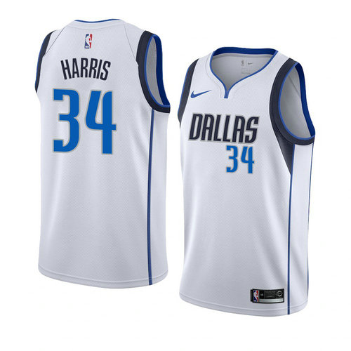 Camiseta Devin Harris 34 Dallas Mavericks Association 2018-19 Blanco Hombre