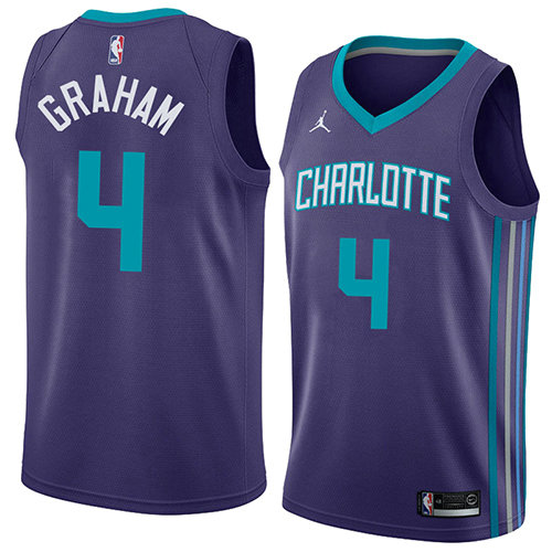 Camiseta Devonte Graham 4 Charlotte Hornets Statement 2018 Púrpura Hombre